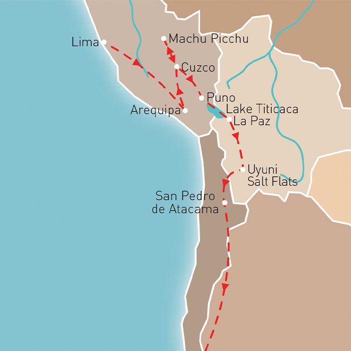 Luxury South America Route Map