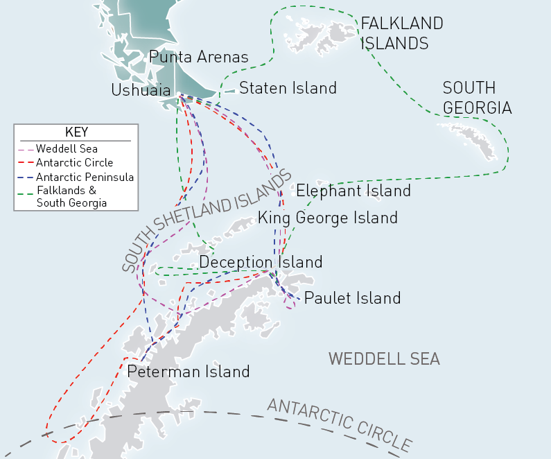 Ocean Adventurer Route Map