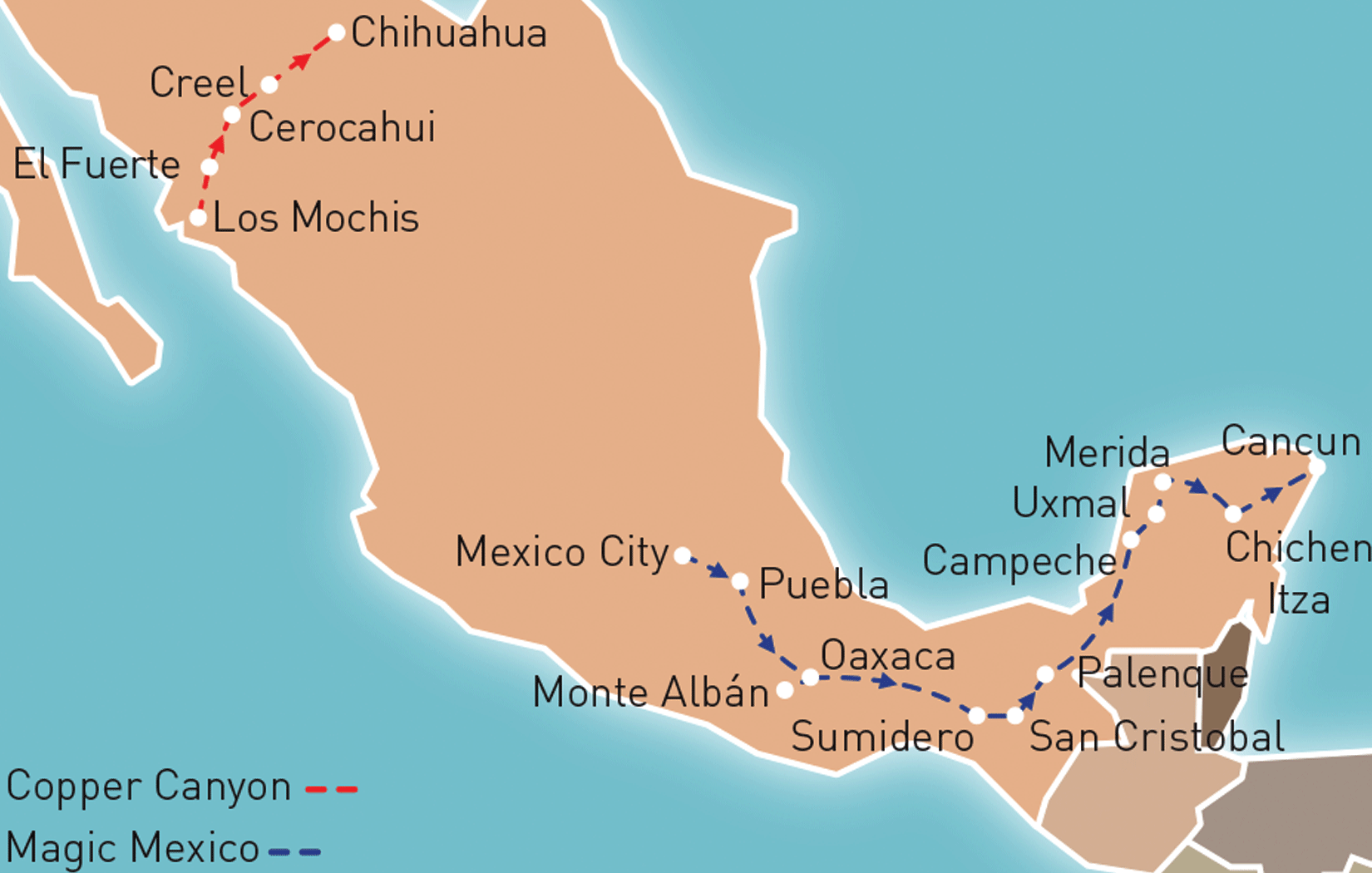 Magic Mexico Route Map