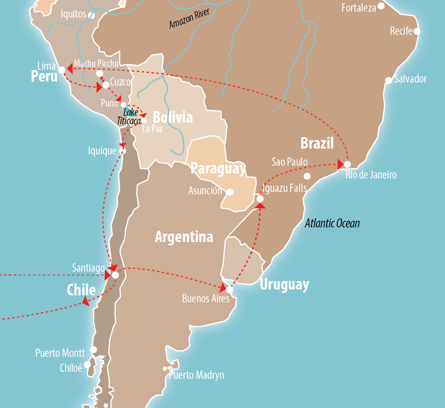 Must-See South America Route Map