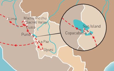 Peru & Bolivia Route Map