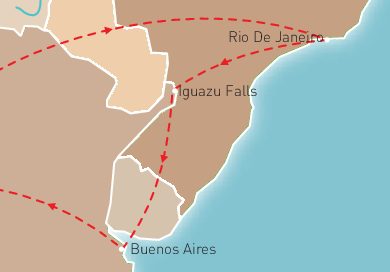 Brazil & Argentina Route Map
