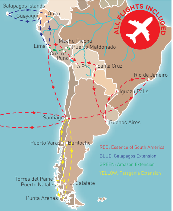 Essence of South America Route Map