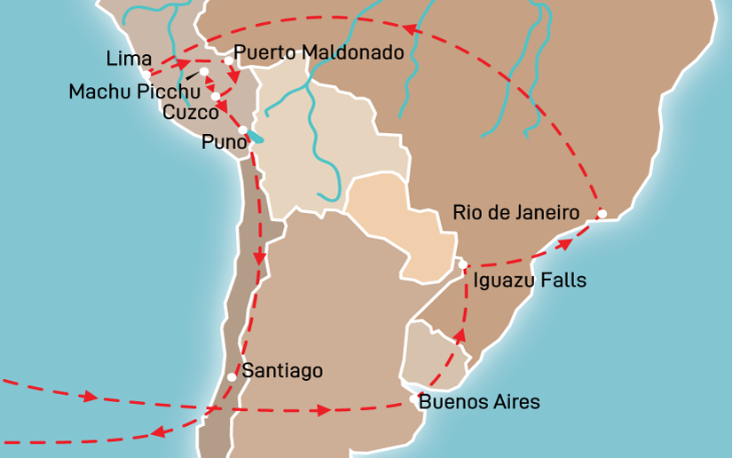 Magical South America Route Map